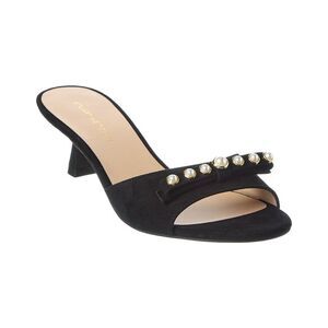Stuart Weitzman Luella 50 Suede Sandal, Black